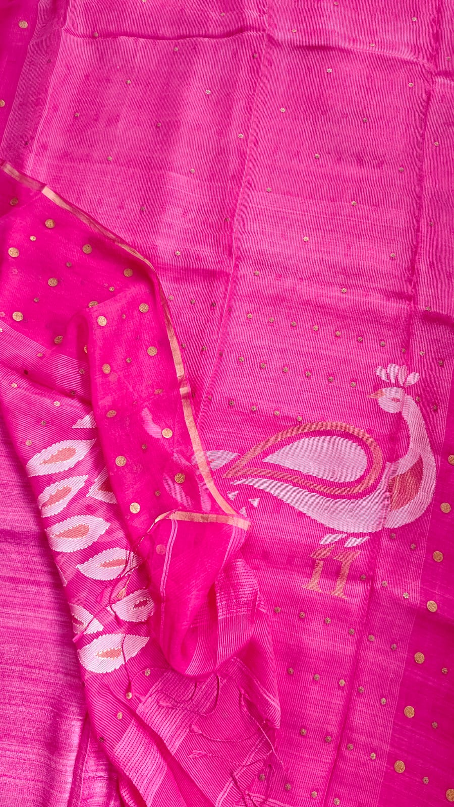 Keka Premium Resham Silk Jamdani Saree with Handwoven Peacock Motif | Metal Gini Work | Rihyaaz