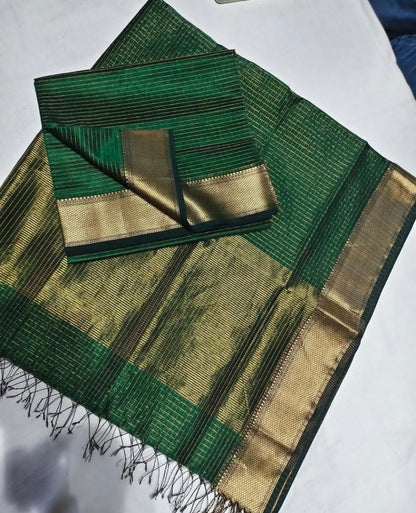 Maheshwari Handloom 2-Piece Suit – Golden Jari Elegance