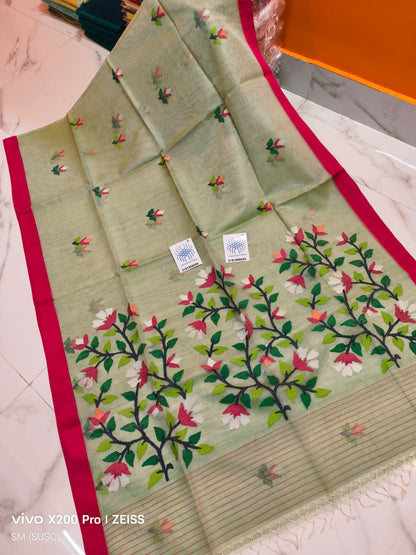 Pure Tantuj Muslin Handwoven Jamdani Saree – A Masterpiece of Bengal Craftsmanship