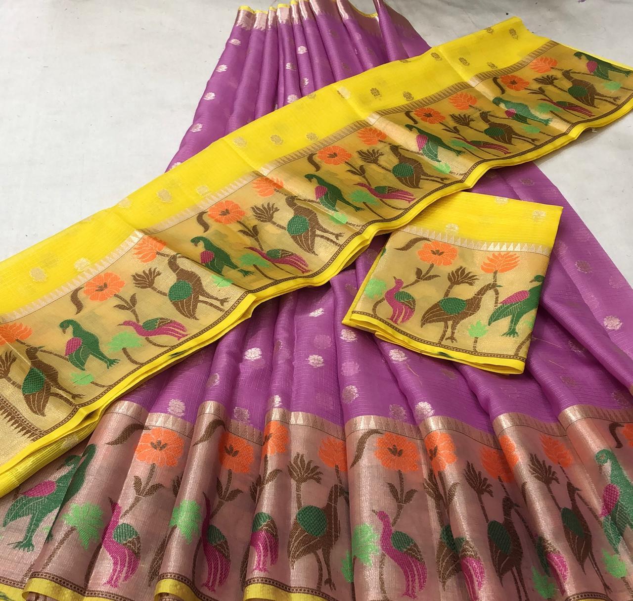 Mix Silk Resham Jari Weaving Unstitched Skirt- Dupatta- Blouse Set | Handloom Festive Wear