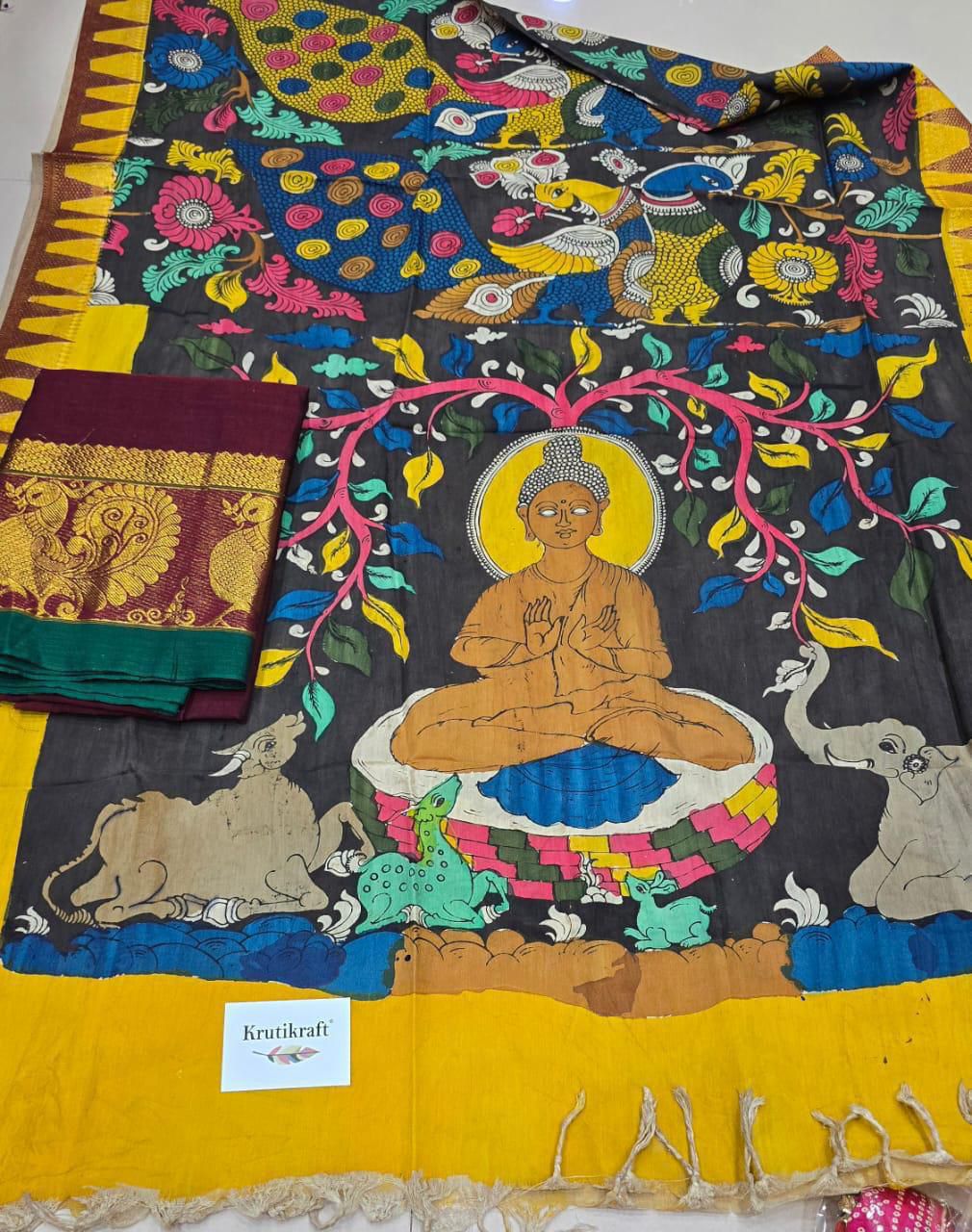 Exclusive Narayanpet Silk Kurta with Pen Kalamkari Dupatta