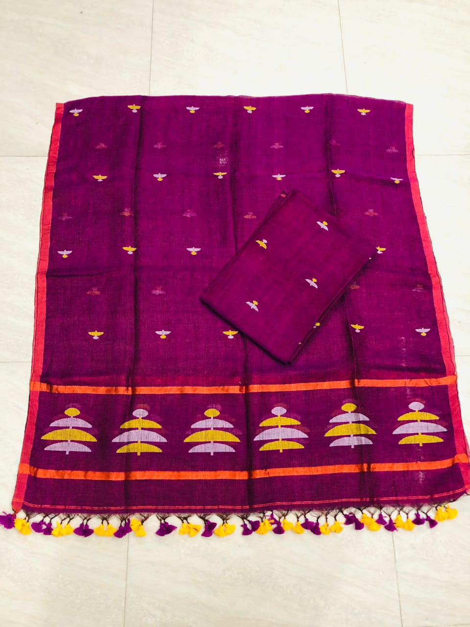 Megh Linen Jamdani Suits – Handwoven Needle Work | Multicolour Thread Design | Premium Ethnic Wear