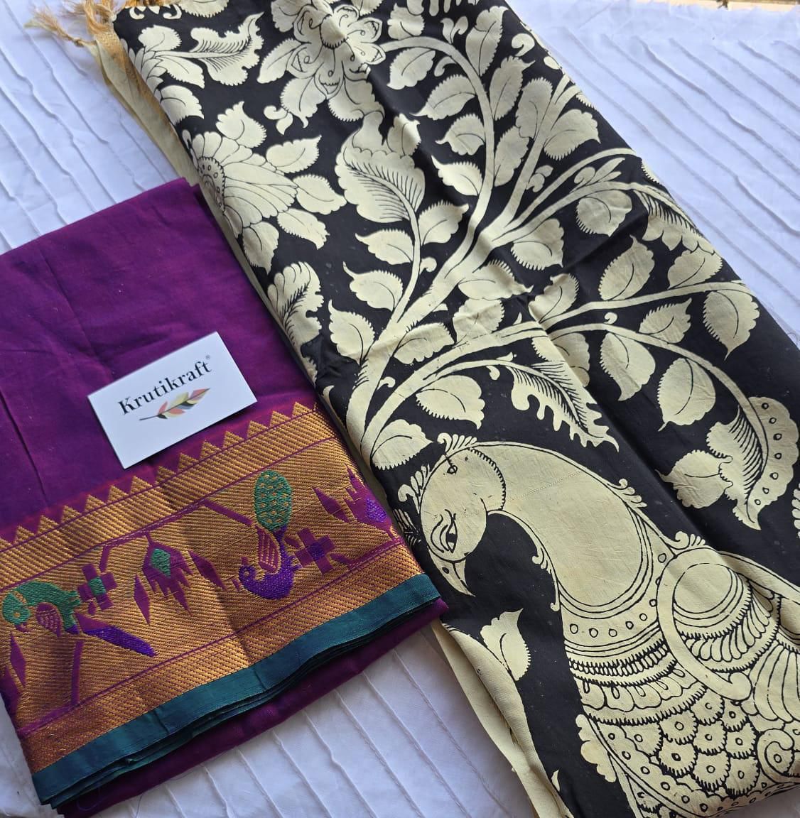 Exclusive Narayanpet Silk Kurta with Pen Kalamkari Dupatta