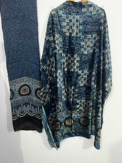 Nayab – Silk Velvet Ajrakh Suit with Modal Silk Dupatta (2.5 mtr)