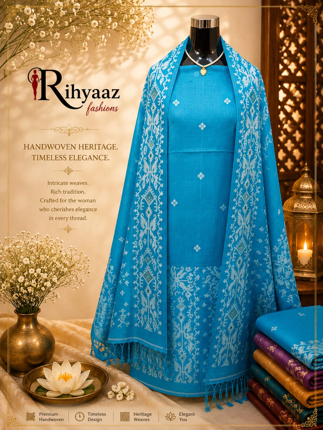 Kahini Gachi Tussar Jamdani Zari Detailing Kurta Dupatta Set | Rihyaaz