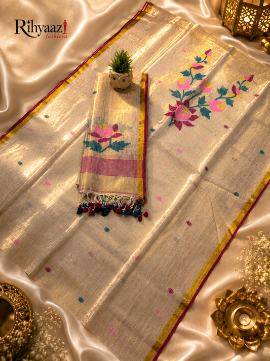 Swarna — Linen Tissue Needle-Weaved Jamdani Suit | Rihyaaz