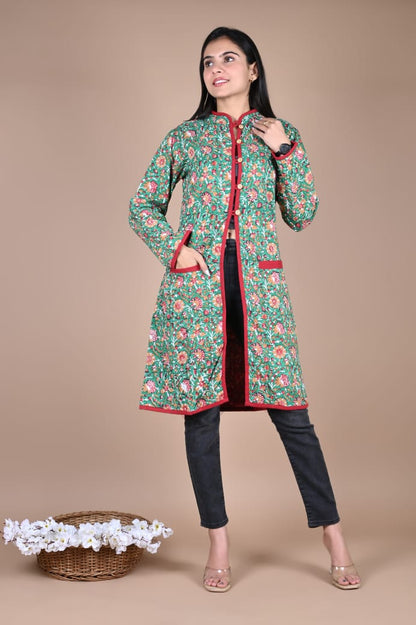 Bagru Hand Block Printed Cotton 2-Layer Winter Jacket – Premium Winter Essentials