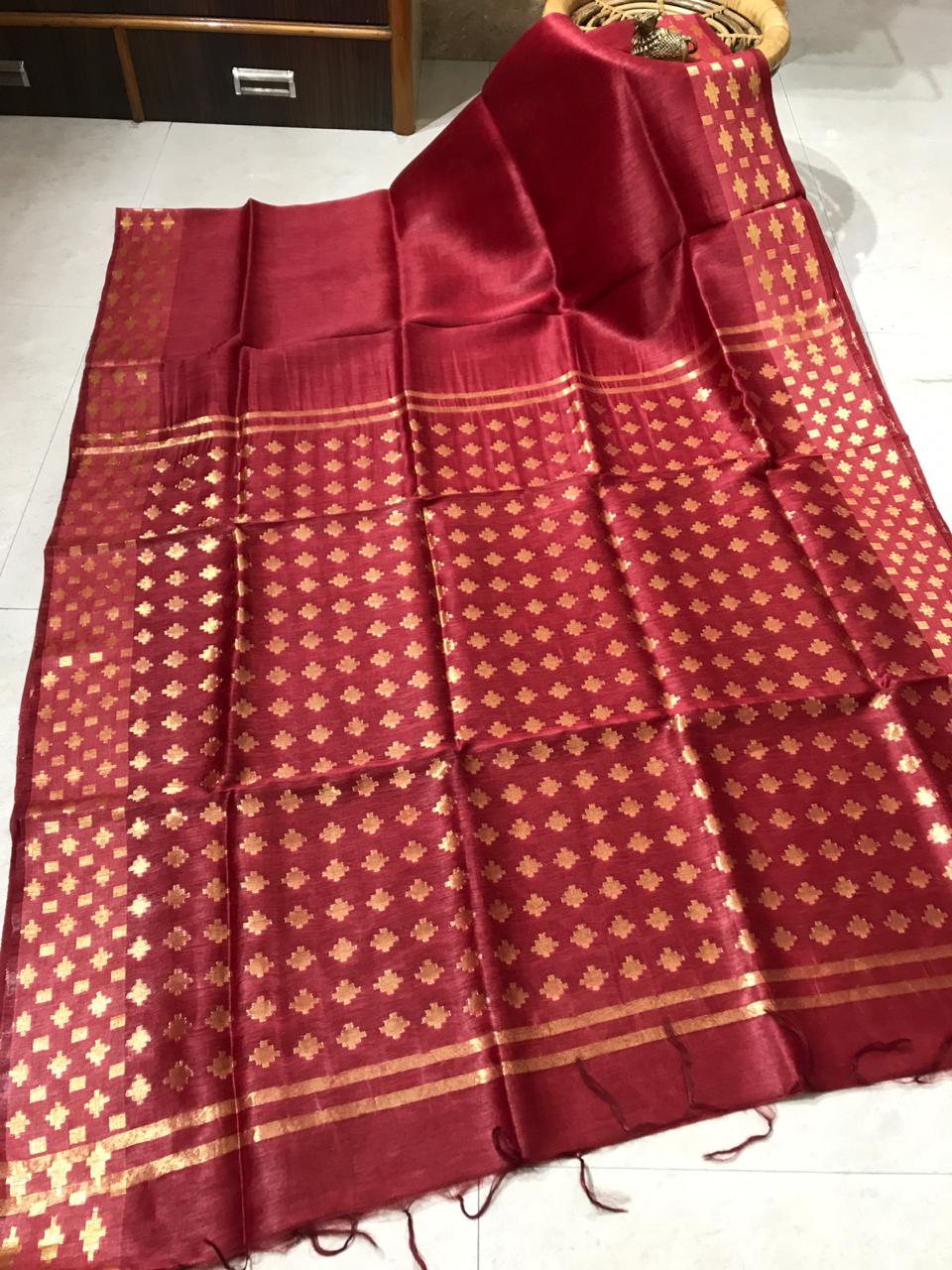 Keyalata – Pure Silk Linen Double Silander Design Saree