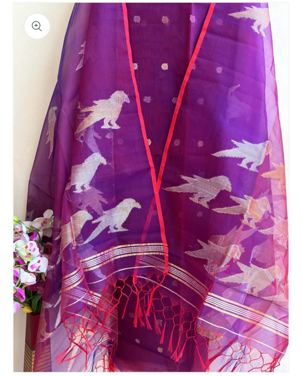 Muslin Bird Handwoven Suit Set with Dupatta