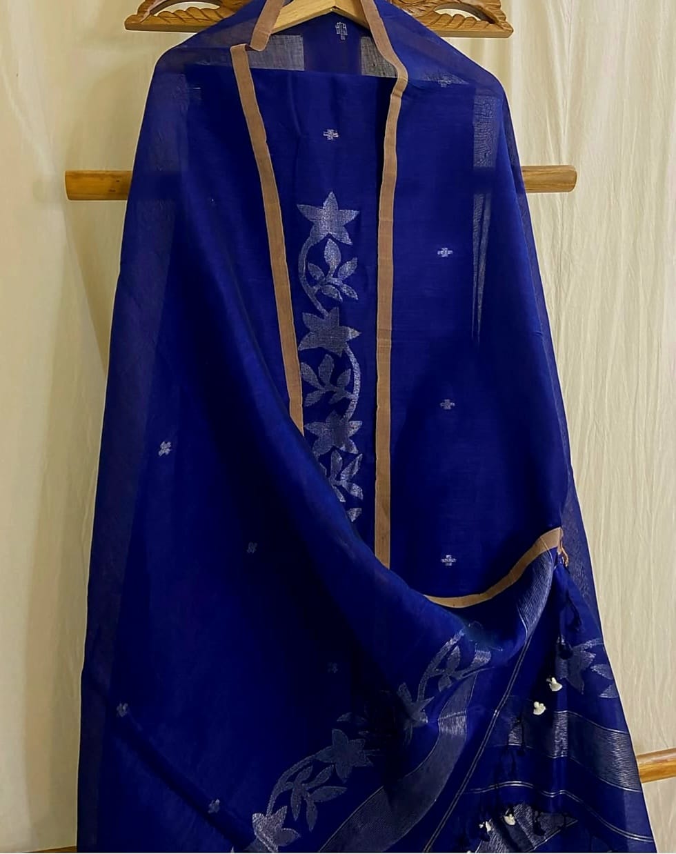 Ivy – Pure Jayshree Linen Suits | Dual Zari Canopy-Detail Torso & Matching Canopy Border Dupatta | Premium Handloom Elegance