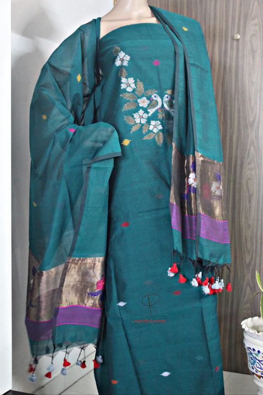 Chehak - muslin dual zari with meenakari handweave.
dupatta comes with tissue palla.