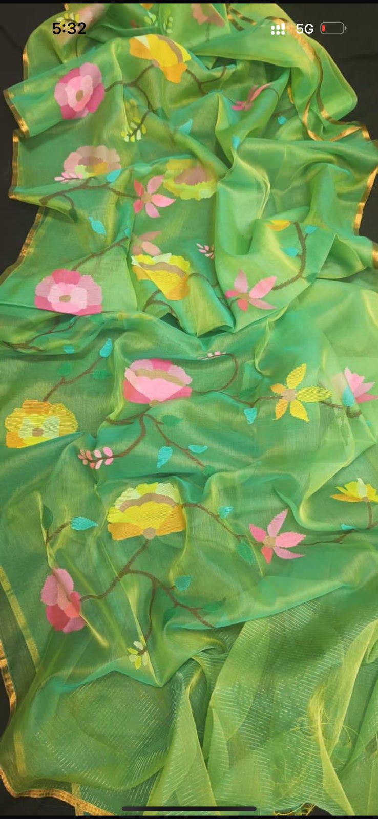 Mehak- Floral jaal weaved Jamdani saree