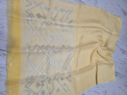 Sarsi – Pure Silk Linen Resham Pallu Jamdani Handwoven Saree with Blouse Piece | Rihyaaz