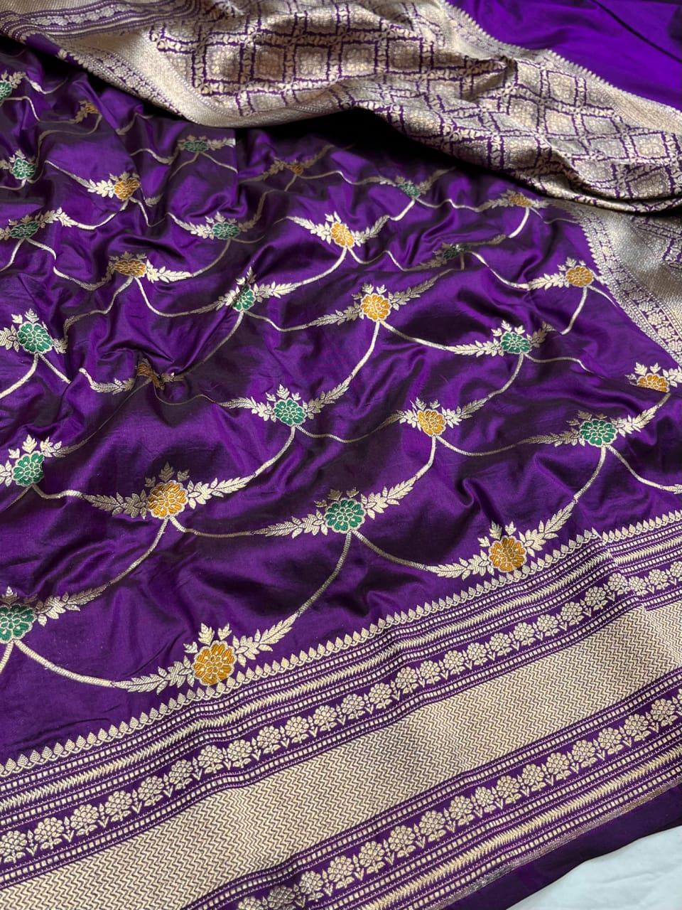Pure Kattan Minakari Design Saree – Elegance Handcrafted in Tradition