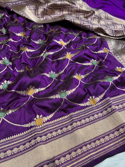 Pure Kattan Minakari Design Saree – Elegance Handcrafted in Tradition