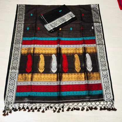 Mugdha – Mul Silk Meenakari Baluchari Suits | Premium Handwoven Elegance