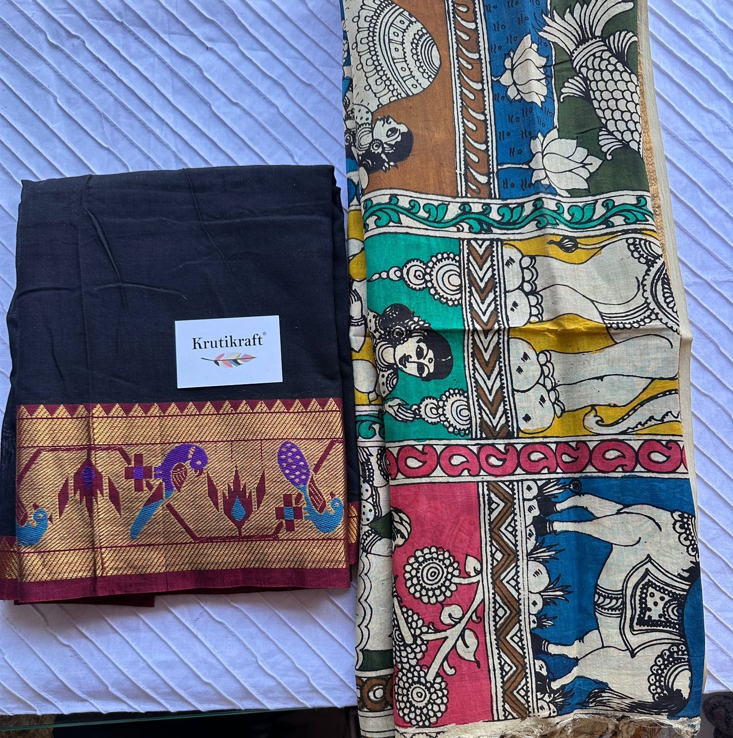 Exclusive Narayanpet Silk Kurta with Pen Kalamkari Dupatta