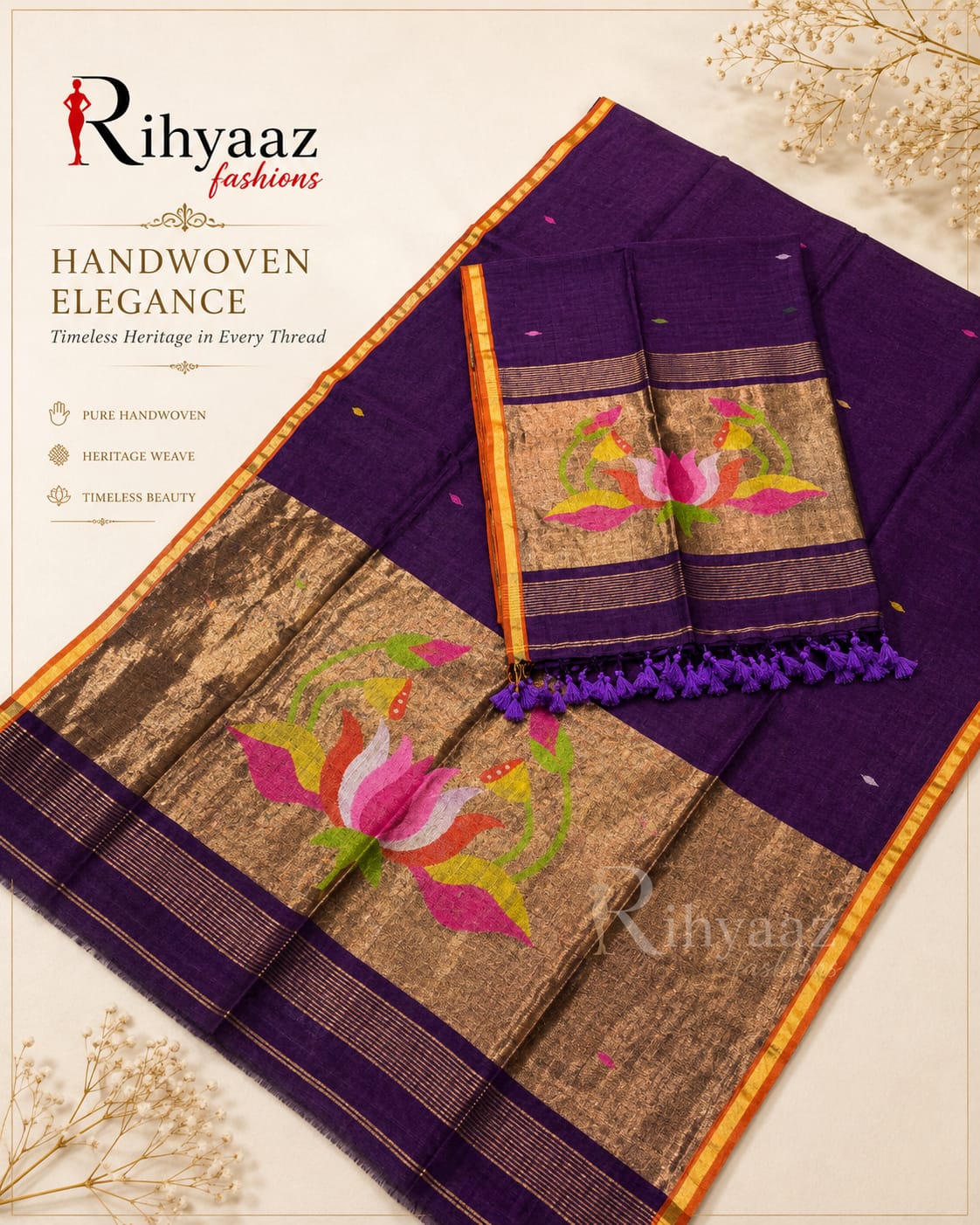 Neera Tissue Palla Linen Jamdani Suit | Rihyaaz