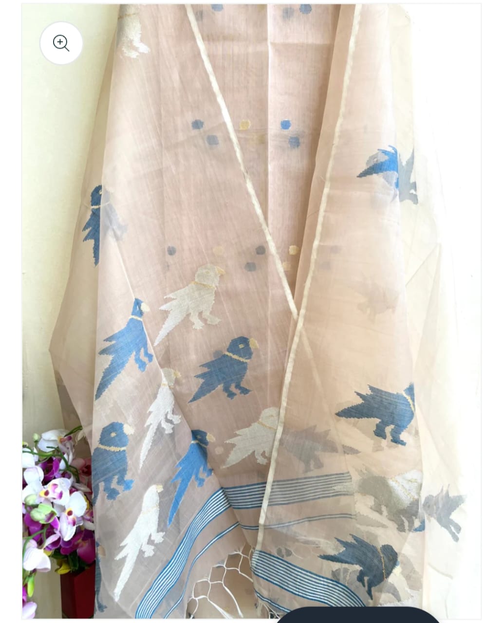 Muslin Bird Handwoven Suit Set with Dupatta