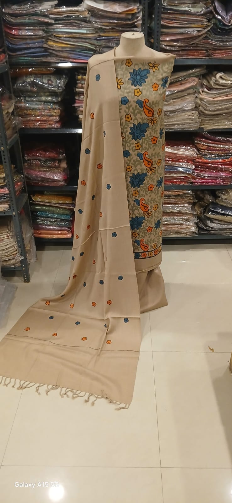 Shabnum – Fine Wool Three Piece Suit with Kashmiri Manual Ari Work | Premium Winter Collection