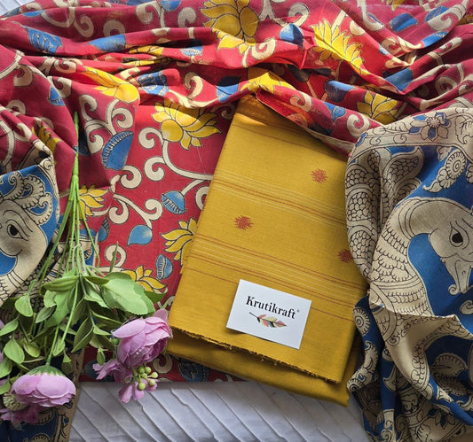 Pure Cotton Kalamkari Suit Set – South Cotton Washed Fabric