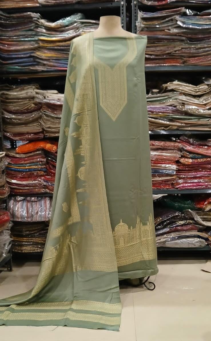 Taaj – Exclusive Taj Mahal Kani Weaving Pashmina Zaree Suit Set