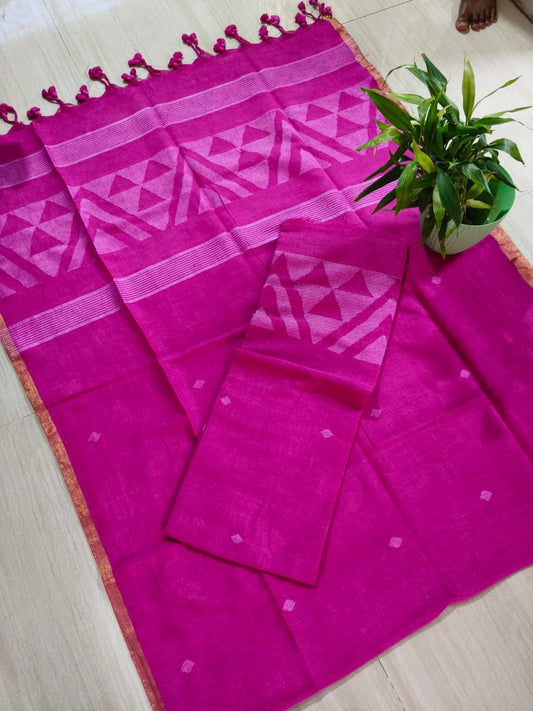 Shree Pure Jayashree and 120 Count Linen 2-piece suit set by Rihyaaz featuring a completely handwoven 3-meter kurta and 2.5-meter handwoven dupatta in premium luxury linen for festive and elegant ethnic wear.