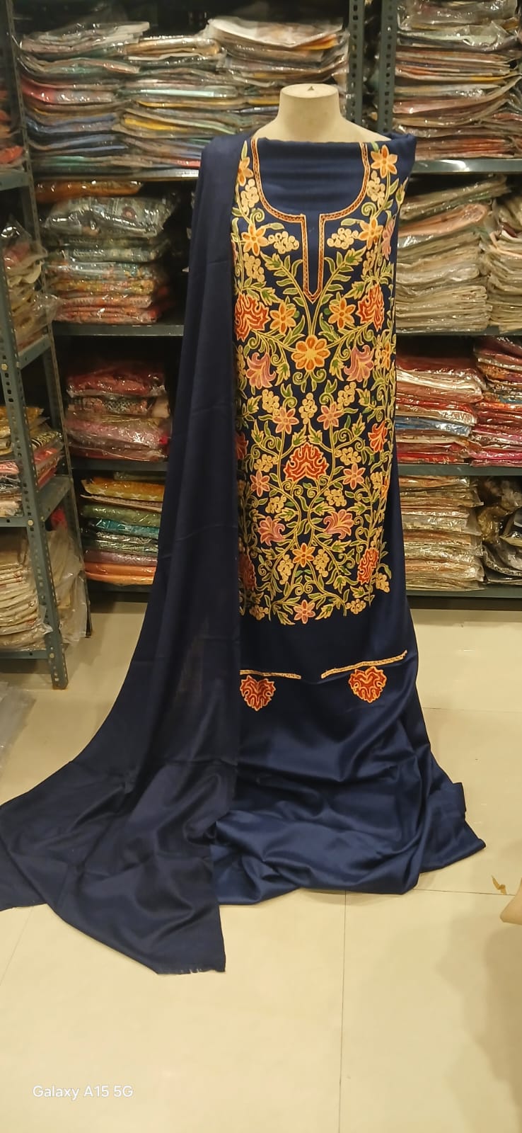 Shabnum – Fine Wool Three Piece Suit with Kashmiri Manual Ari Work | Premium Winter Collection