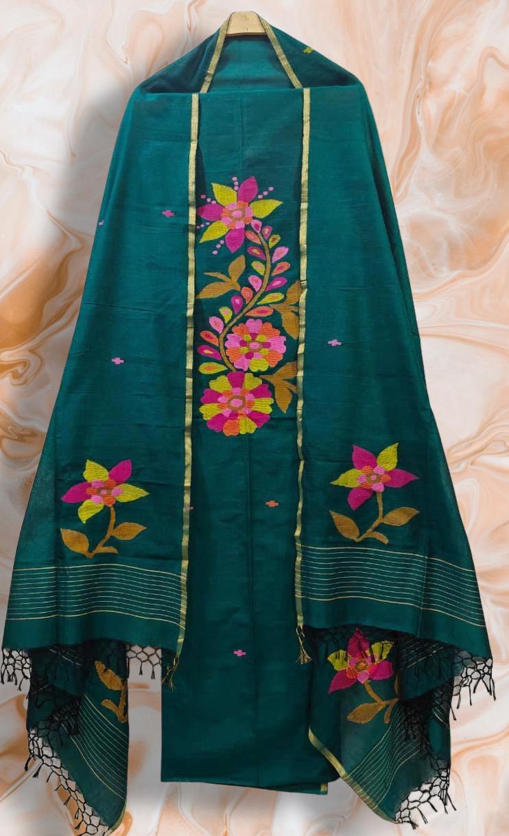 Garland – Mul Cotton Premium Needle Jamdani Suits