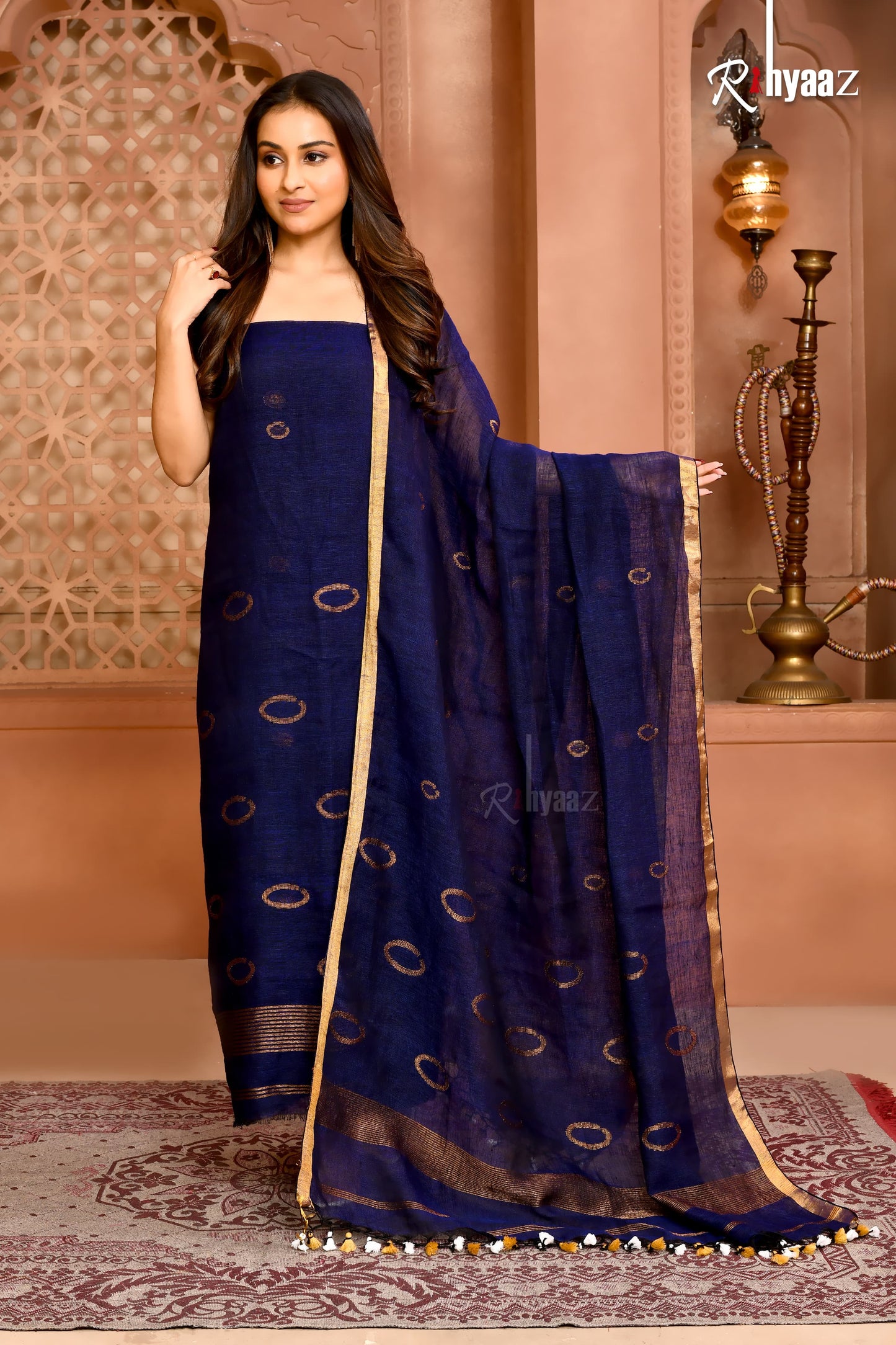 𝓚𝓪𝓷𝓰𝓷𝓪 - Linen zari weave suits with dupatta detailed weaving