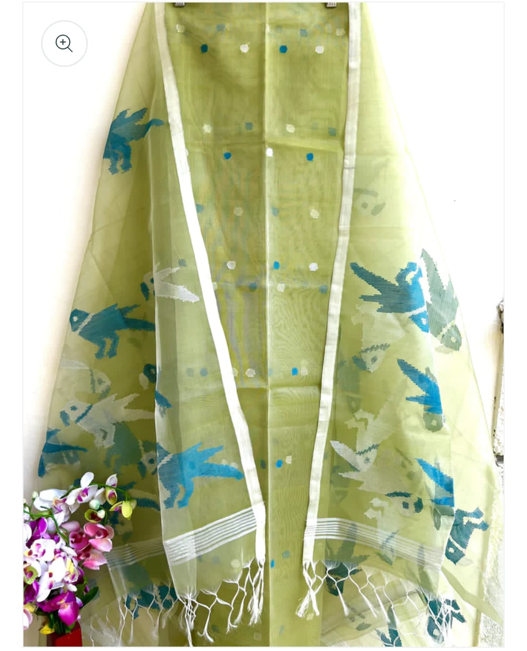 Muslin Bird Handwoven Suit Set with Dupatta