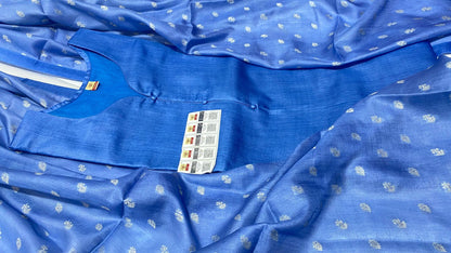 Pure Tussar Silk Handwoven Dress Material Set | Semi-Stitched Kurta with Handwoven Tussar Dupatta
