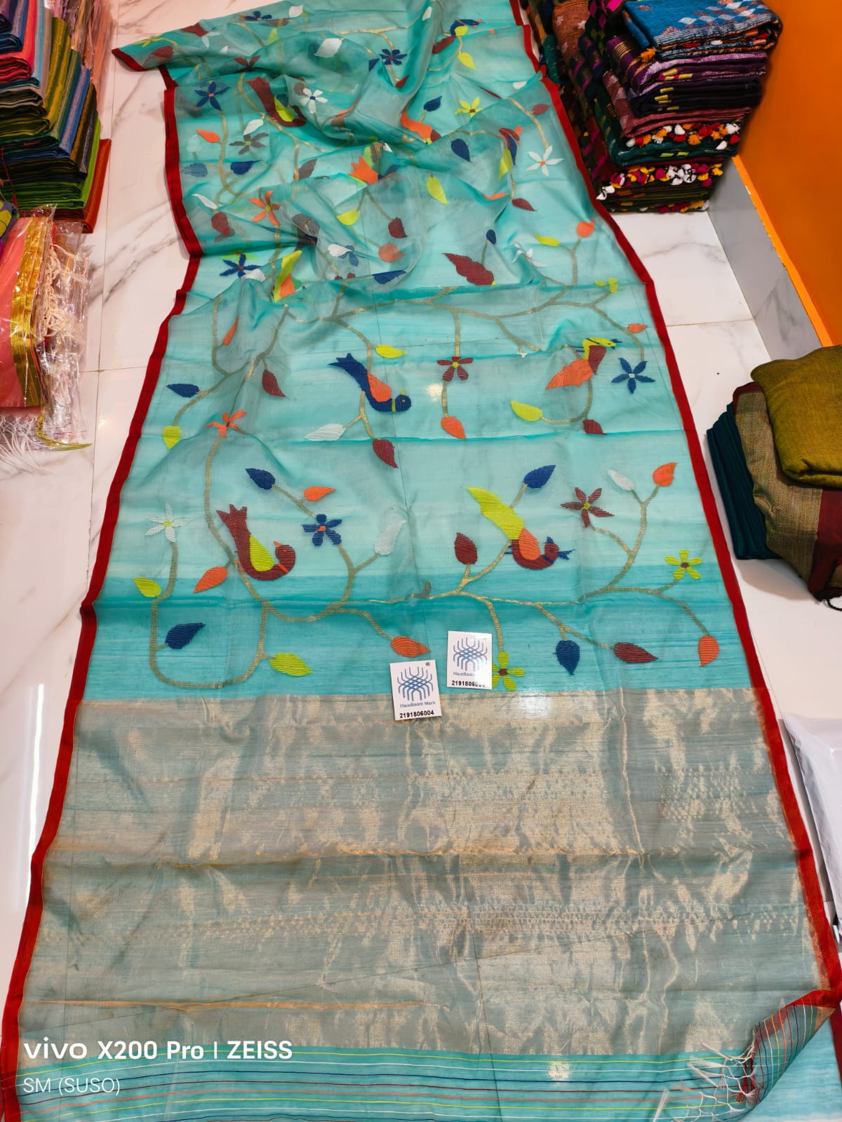 Papri – Resham Silk Floral Weaving Saree with Bird Detailing | Versatile Party to Presentation Wear