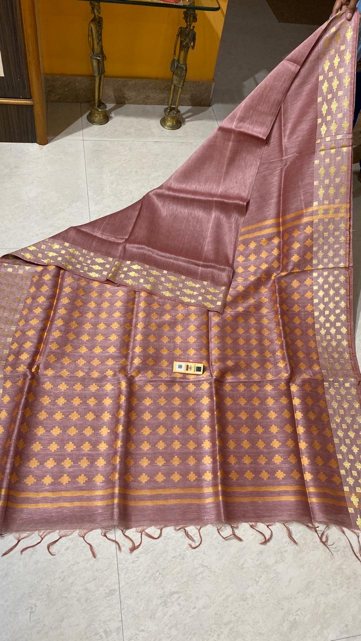 Keyalata – Pure Silk Linen Double Silander Design Saree