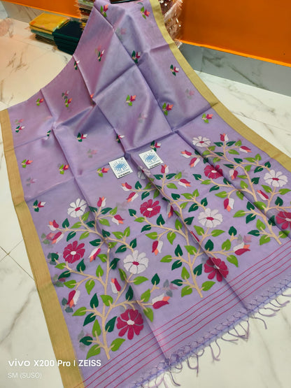 Pure Tantuj Muslin Handwoven Jamdani Saree – A Masterpiece of Bengal Craftsmanship