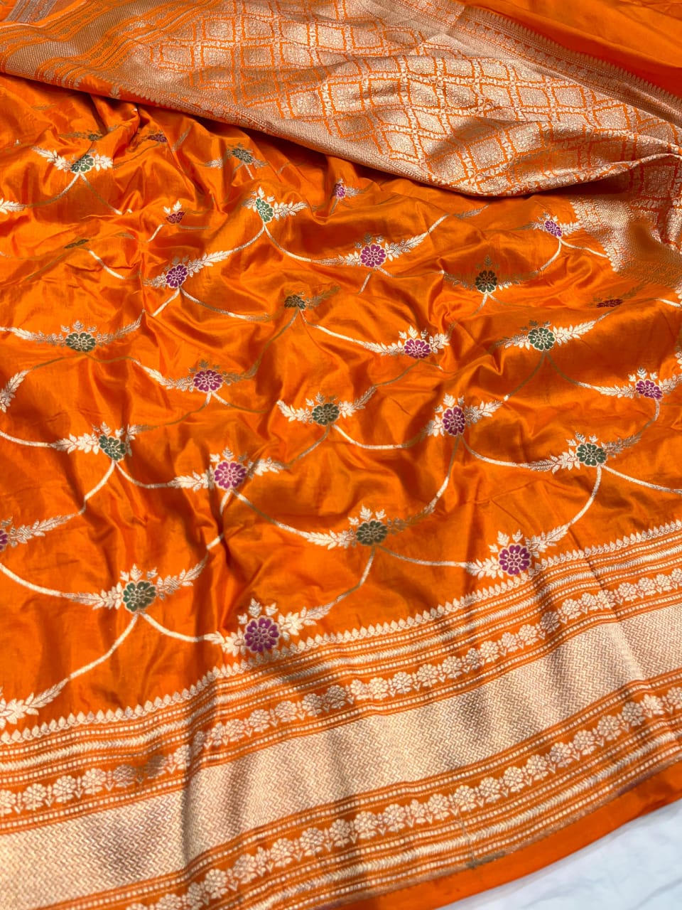 Pure Kattan Minakari Design Saree – Elegance Handcrafted in Tradition