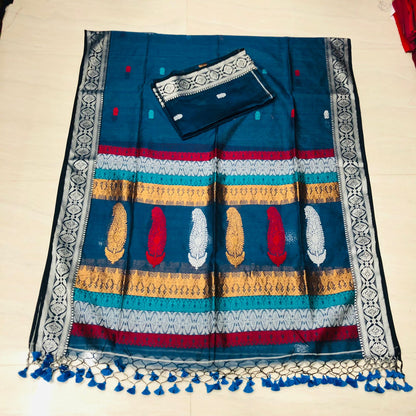 Mugdha – Mul Silk Meenakari Baluchari Suits | Premium Handwoven Elegance