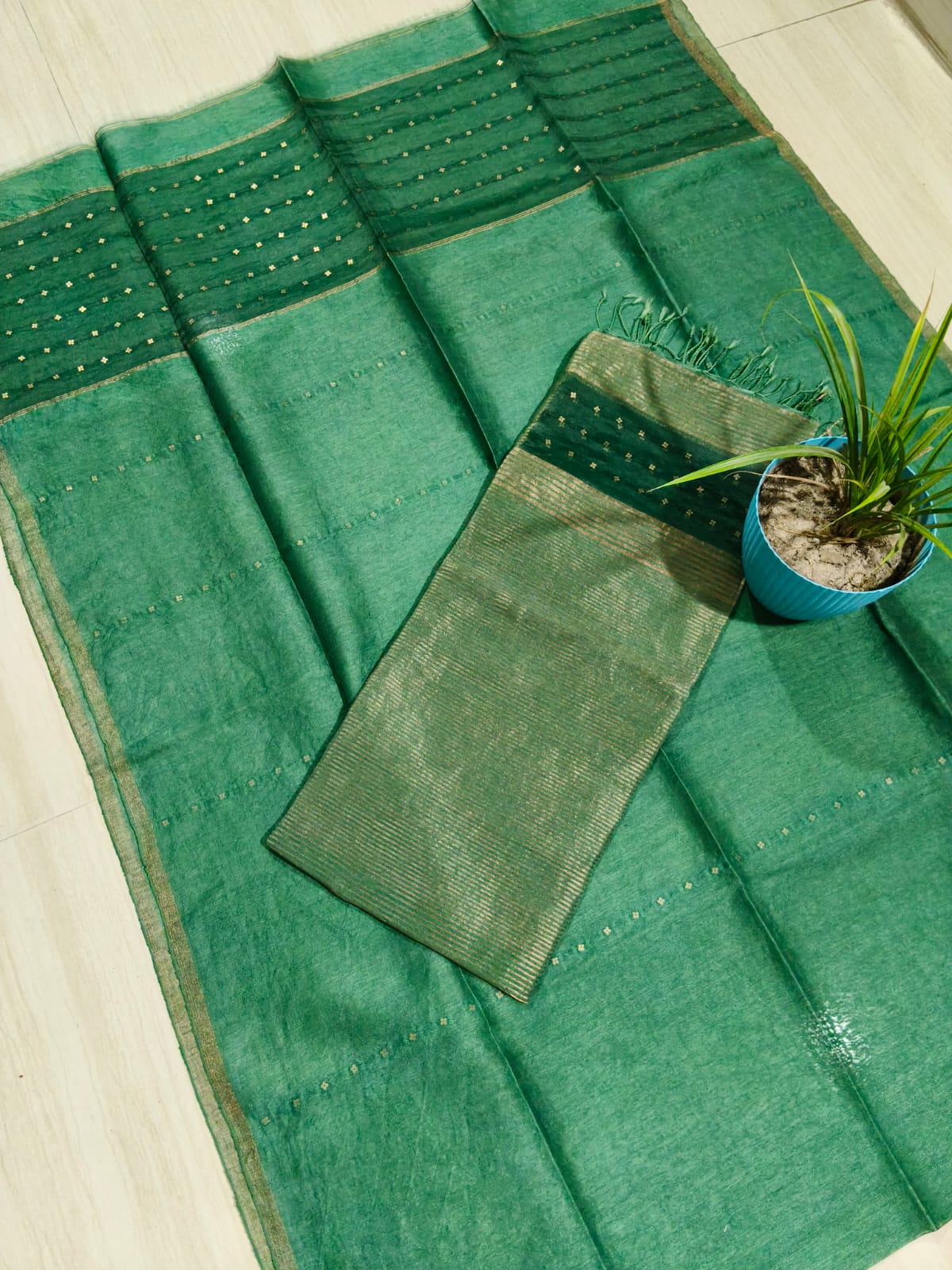 Rupal silk linen sequin woven kurta with micro striped weave and resham palla Jamdani dupatta by Rihyaaz premium handwoven ethnic suit set.