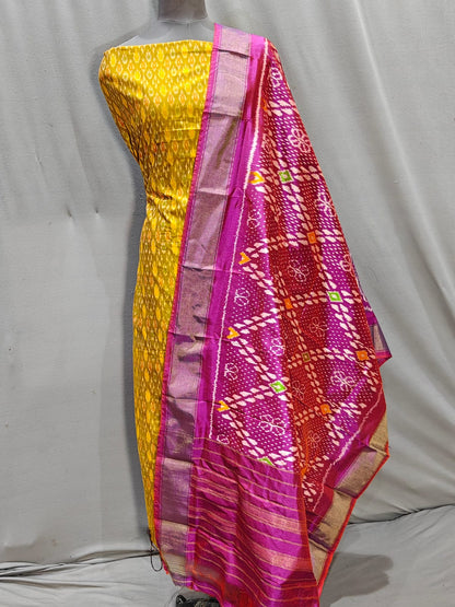 ✨ 𝓢𝓲𝓶𝓪𝔂𝓪-Gorgeous Pure Silk Patola Dupatta with Single Ikat Top ✨