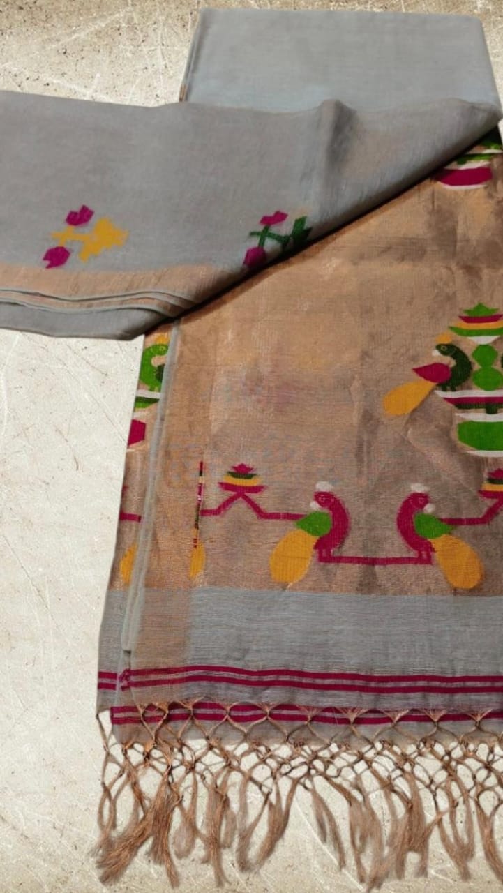 Sangli – Morbangdi Paithani Anchal Linen Silk Tissue Saree