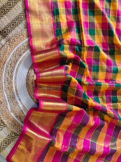 Mull cotton Kanchipuram saree from Rihyaaz New Puja Collection 2026, lightweight traditional festive saree without blouse piece.