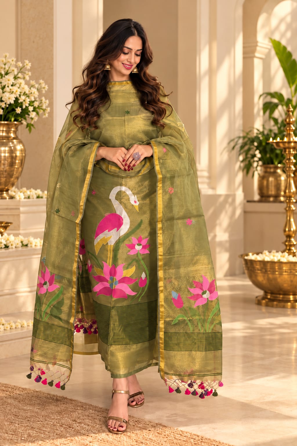 Stork – Premium Tissue Needle-Weaved Jamdani Suit | Rihyaaz Fashions