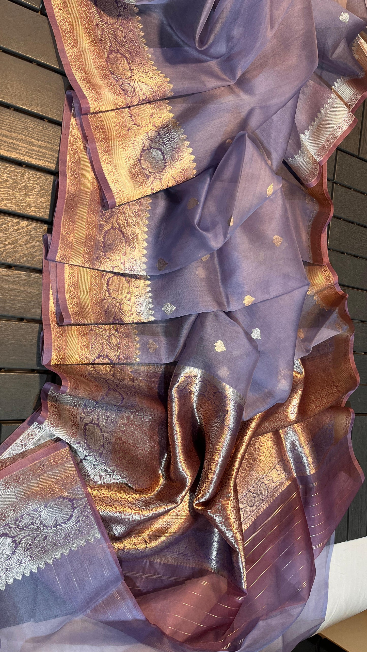 PURE HANDLOOM BANARASI KORA SILK SAREE | KADUWA ZARI | ANTIQUE ZARI | SILKMARK CERTIFIED