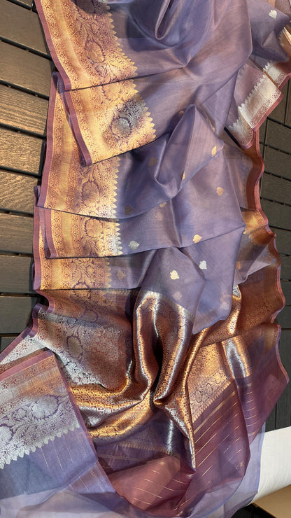PURE HANDLOOM BANARASI KORA SILK SAREE | KADUWA ZARI | ANTIQUE ZARI | SILKMARK CERTIFIED