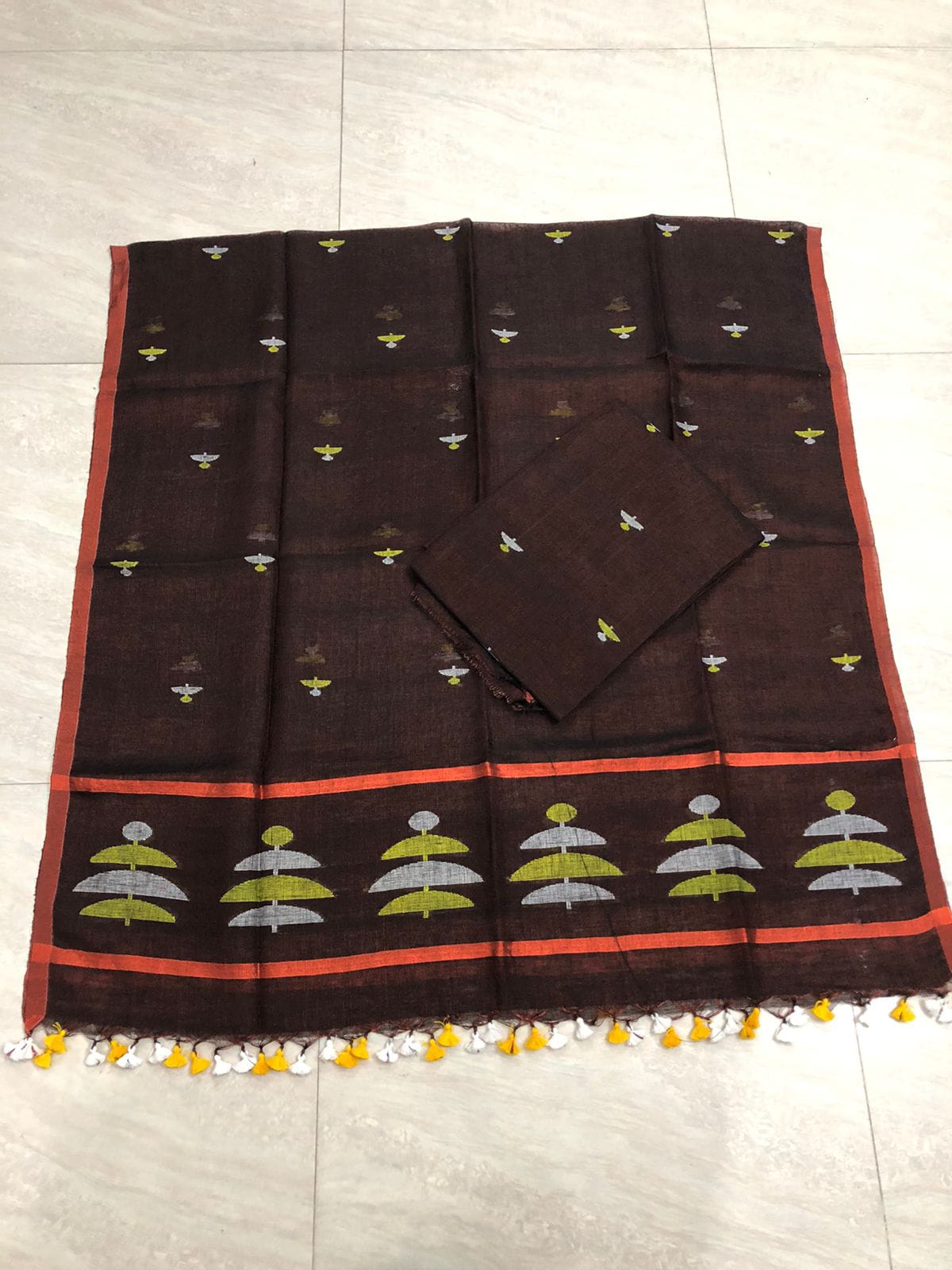 Megh Linen Jamdani Suits – Handwoven Needle Work | Multicolour Thread Design | Premium Ethnic Wear