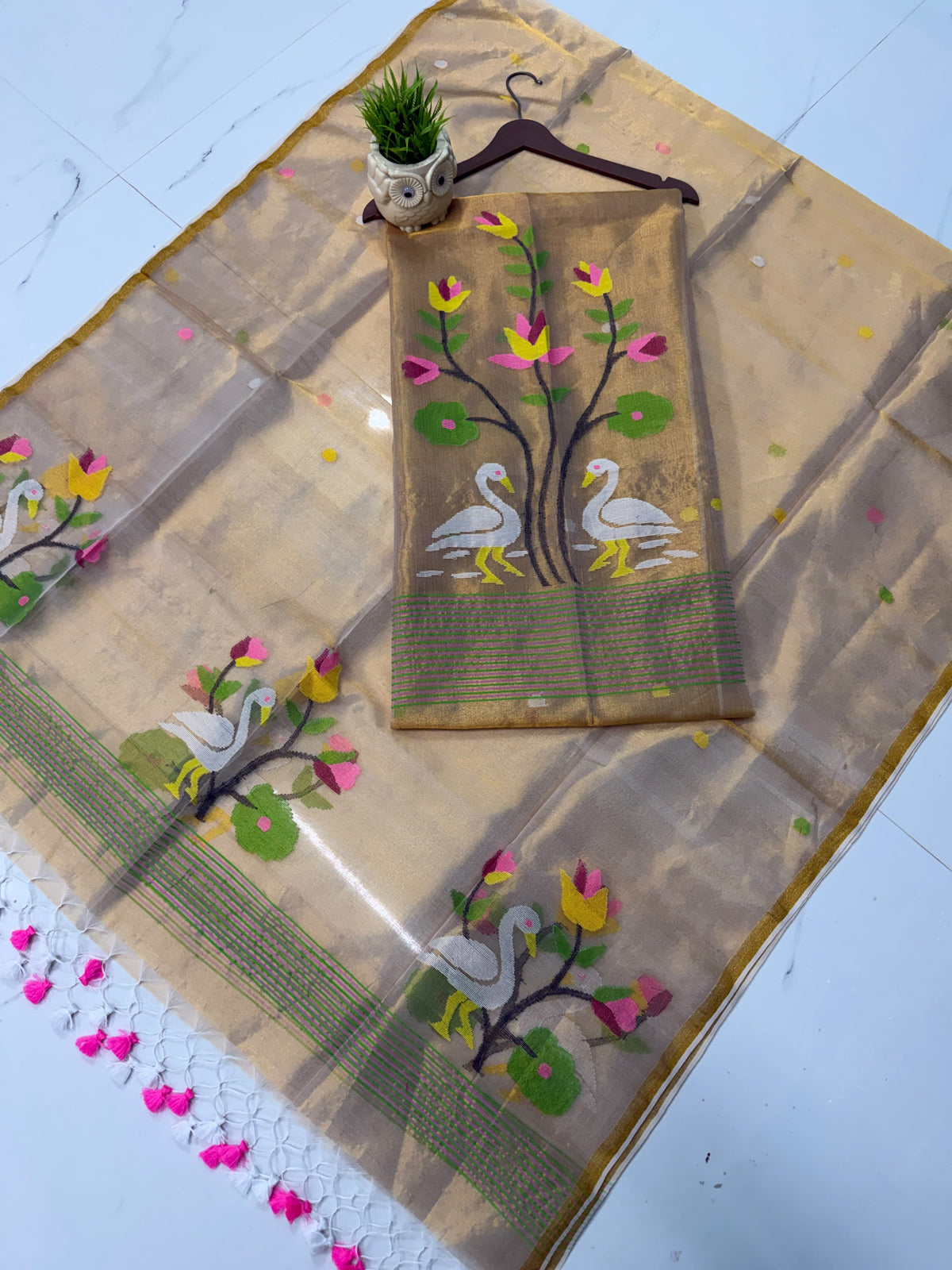 Sukh – Tissue Needle Jamdani Suit with Royal Sheen | Rihyaaz Fashions