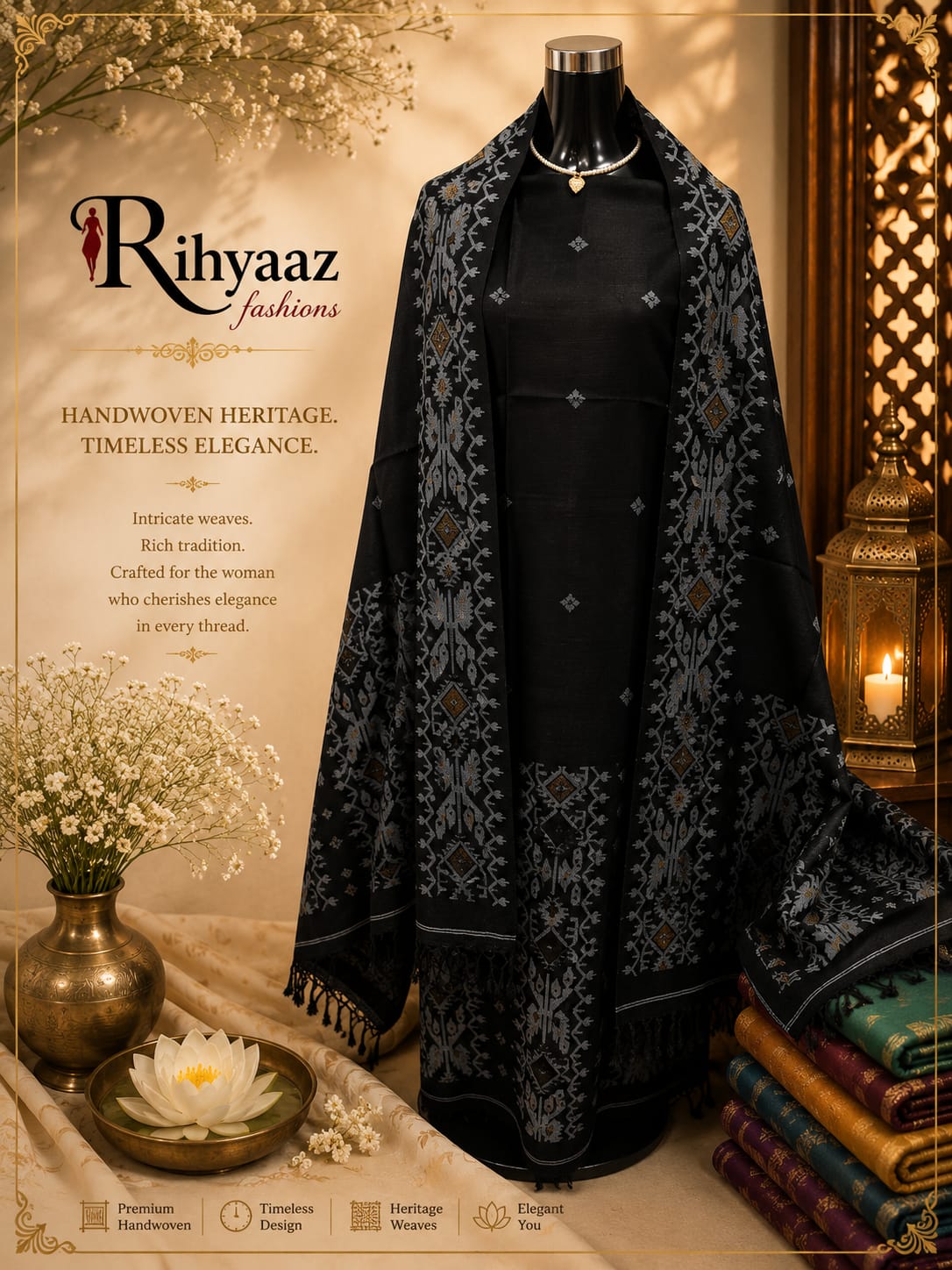 Kahini Gachi Tussar Jamdani Zari Detailing Kurta Dupatta Set | Rihyaaz
